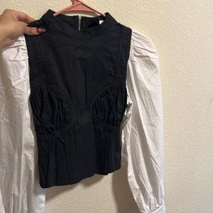 Black top with white sleeves